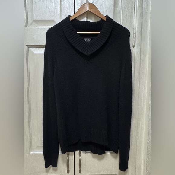 Rafaella Sweaters - Rafaella Women Xl Black Cozy Angora/Rabbit/Lambs Wool Blend V-Neck Sweater